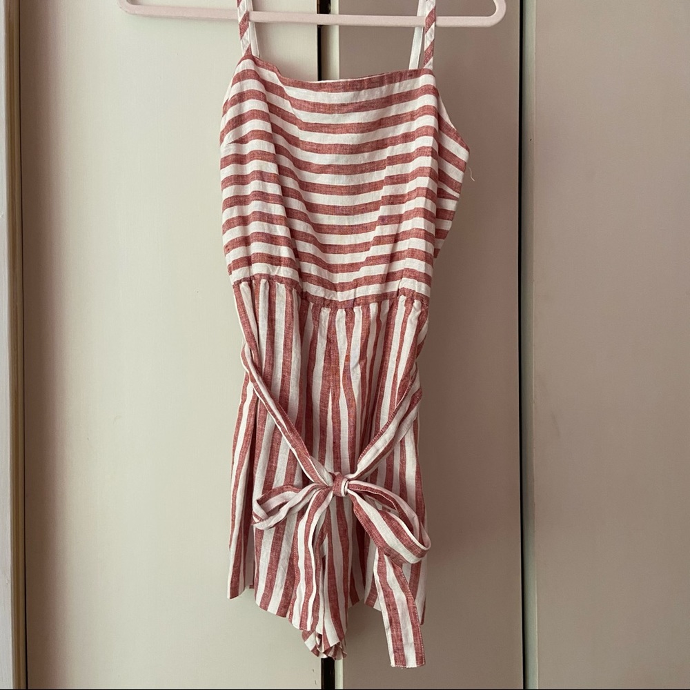 C&C California red and white striped romper